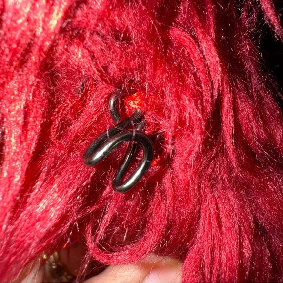 Frenchi Red Faux Fur Trim Cardigan - Picture 4 of 11